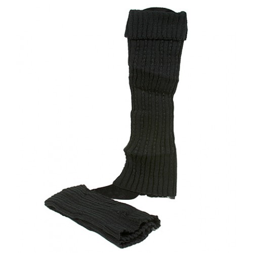 Socks/ Leg Warmers - Knitted Leg Warmers - Black - SK-LG028BK